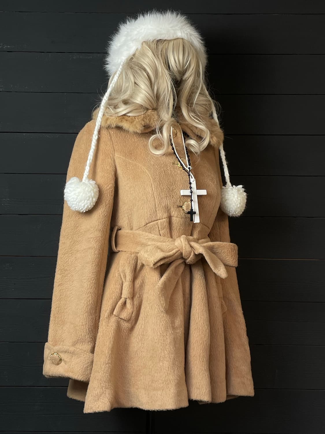 INGNI 잉그니 라떼갸루 베이지 리본 코트 상품이미지2