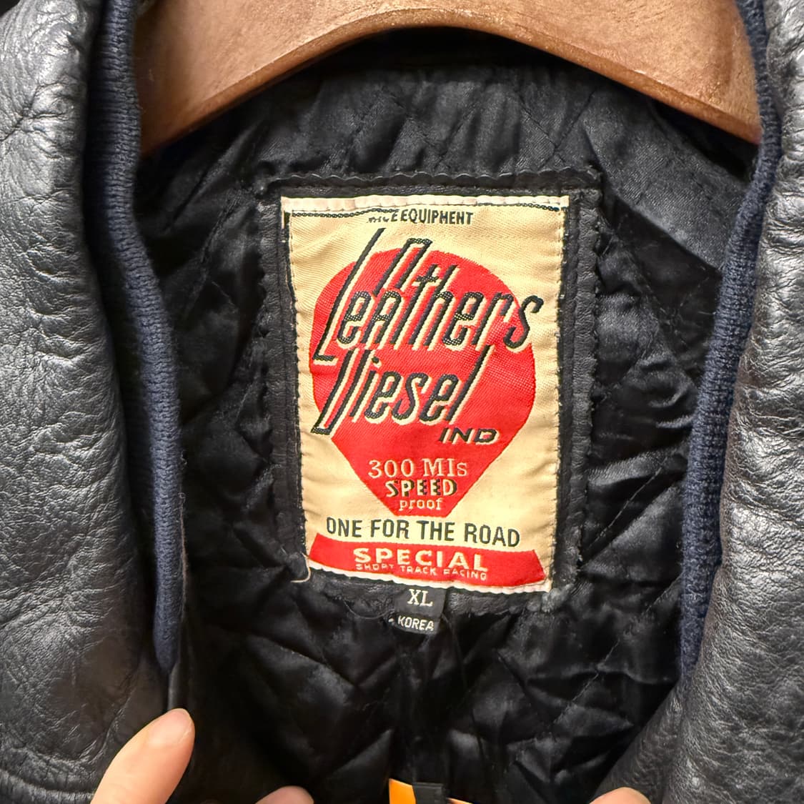 90s 디젤 레더스 레이싱 아카이브 엠브로이드 레더 블루종 N859 상품이미지7