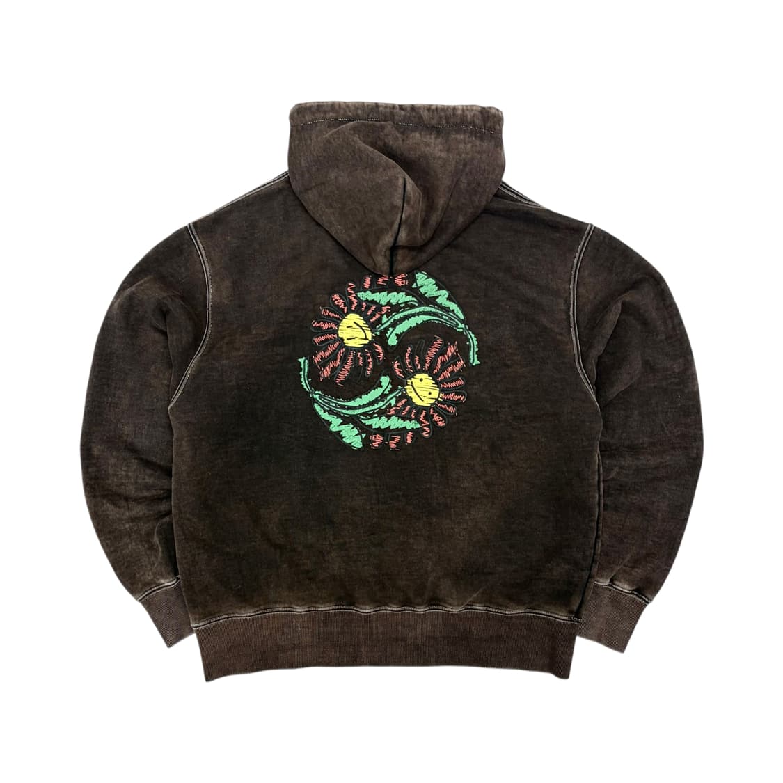 앤더슨벨 플라워 자수 브라운 후드티 XL 상품이미지1