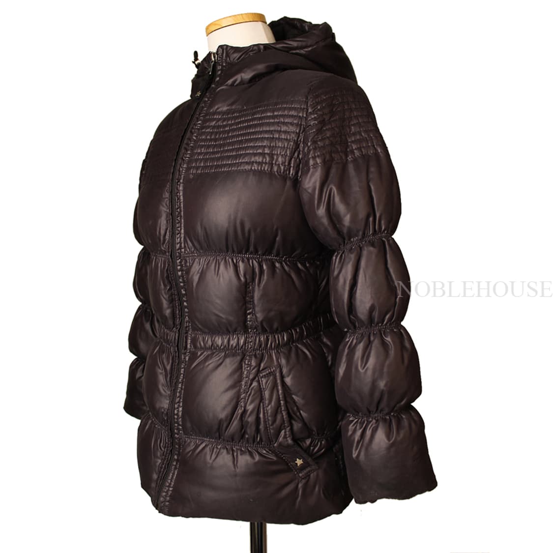 알마니키즈 메탈릭다크브라운 후드 다운 패딩점퍼(10세) 상품이미지2