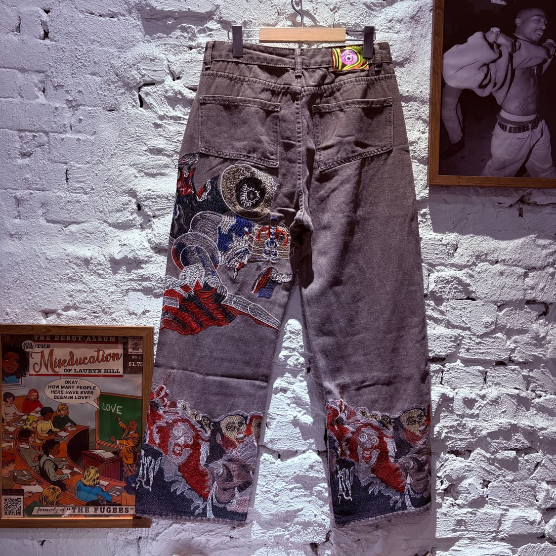 빈티지 백 자수 일제풍 데님팬츠 상품이미지1