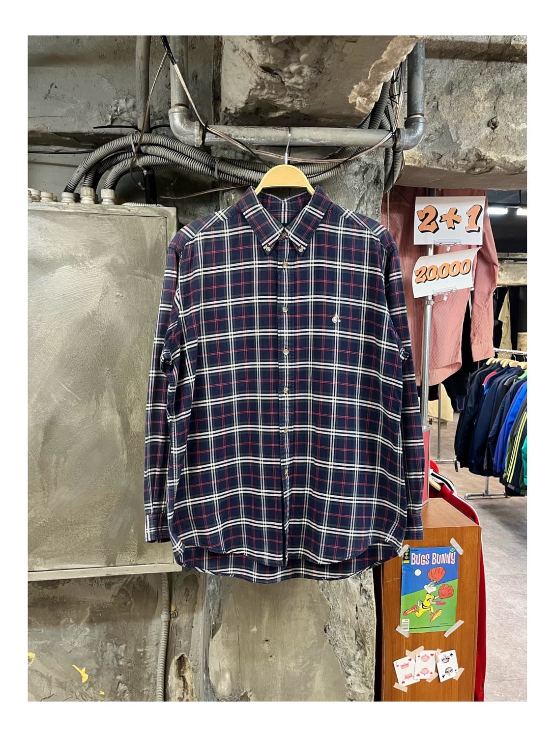 빈폴 체크 셔츠 네이비 100 #csz3244 상품이미지1