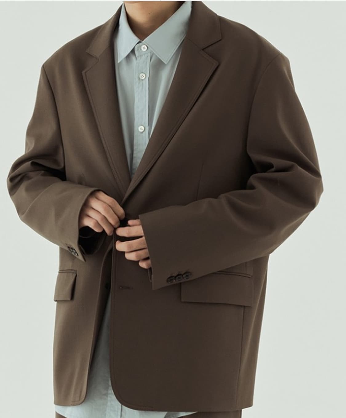 노드아카이브 스테디 울 싱글 자켓 차콜브라운 0 상품이미지1