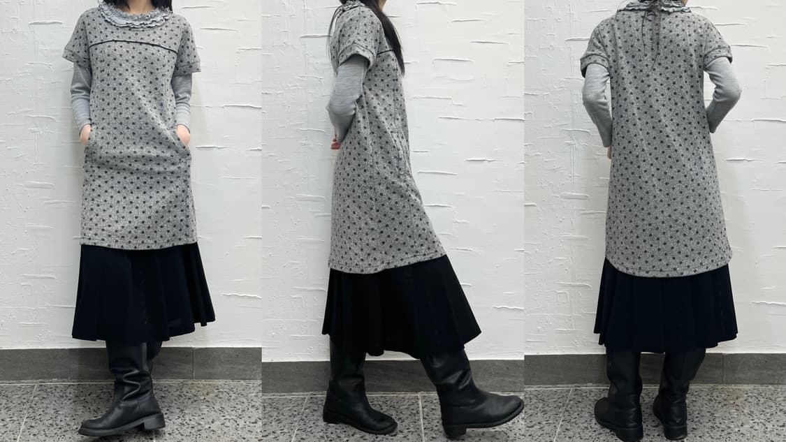 Charcoal dot midi dress 상품이미지3