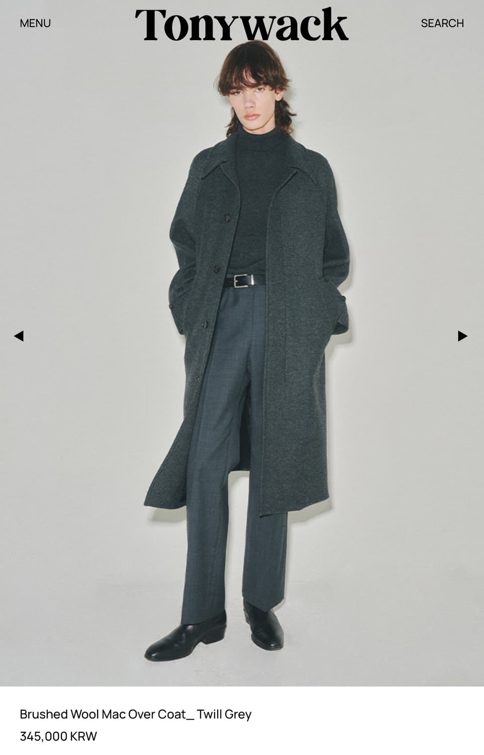 토니웩 브러쉬드 울 맥 오버코트 트윌 그레이 M 상품이미지9