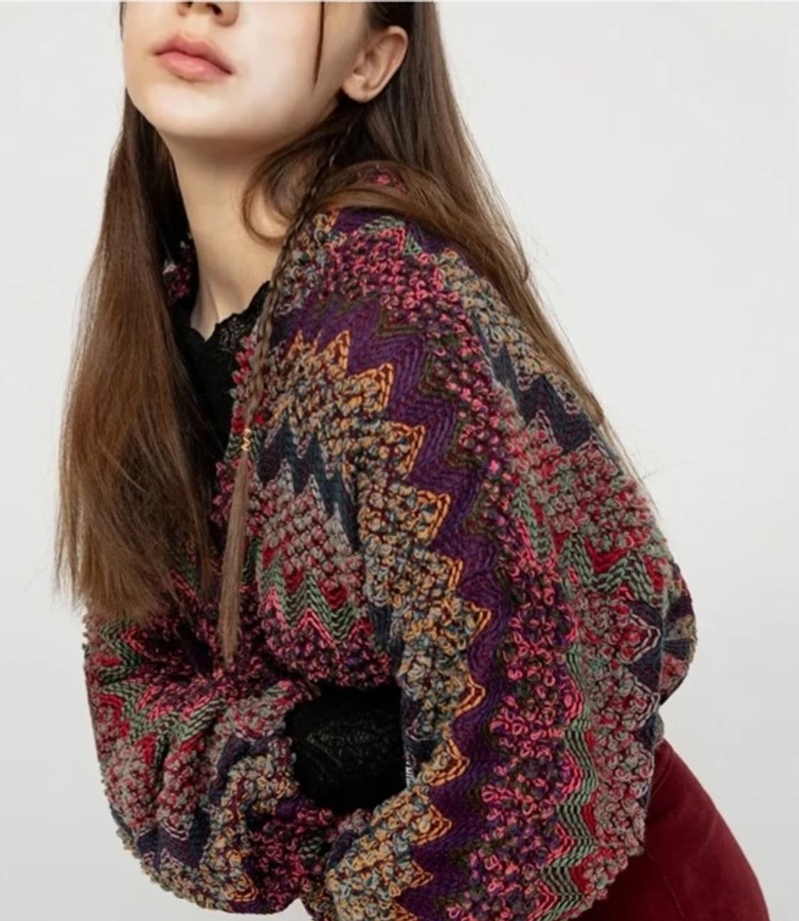 시티브리즈 빈티지 가든 가디건 버건디 상품이미지1