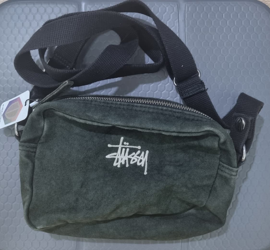 스투시 캔버스 사이드 파우치 워시드 블랙 상품이미지1