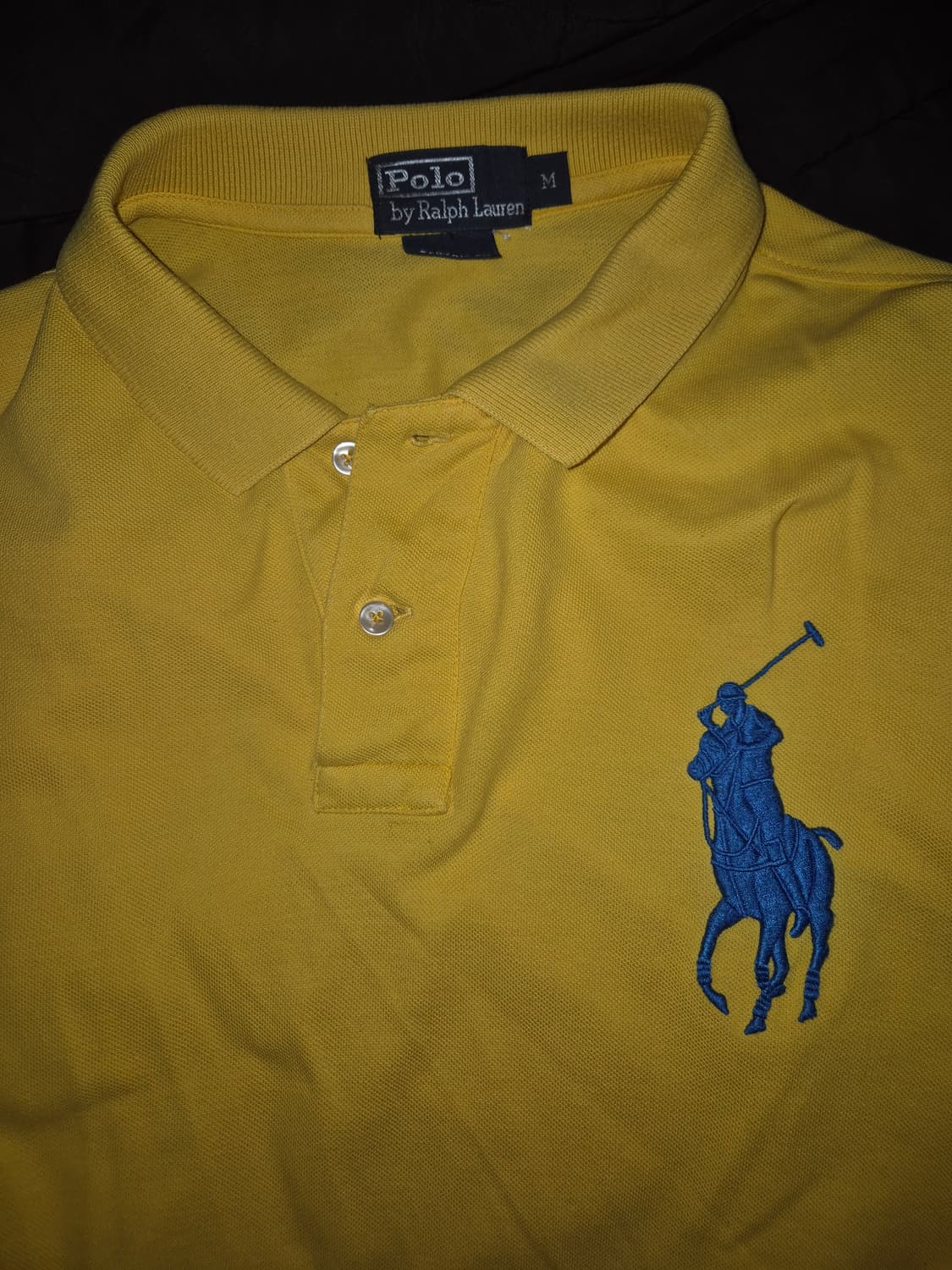 폴로 랄프로렌 빅포니 옐로우 카라 긴팔티셔츠 M  상품이미지2