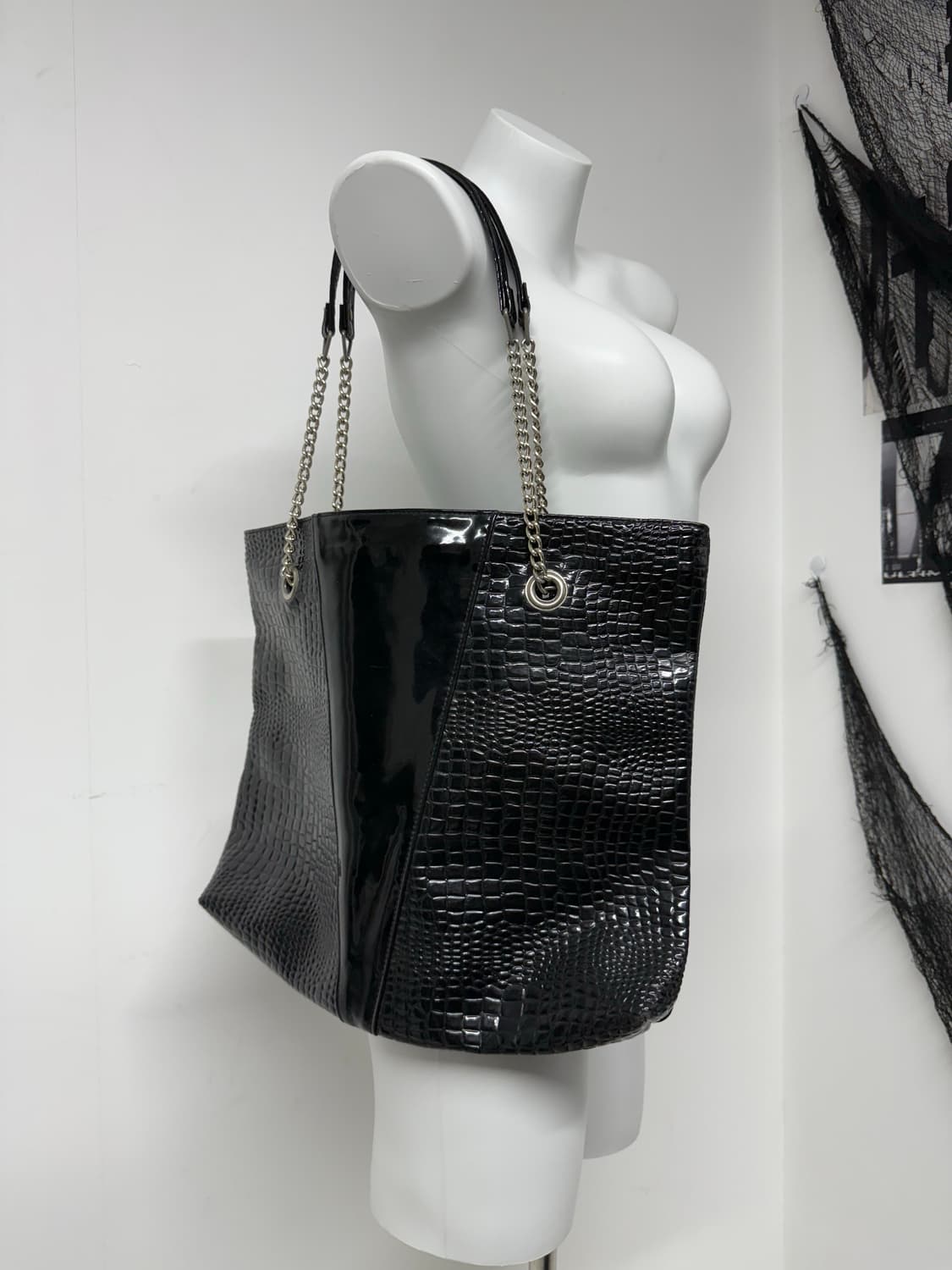 Punk mood chain leather bag 상품이미지4