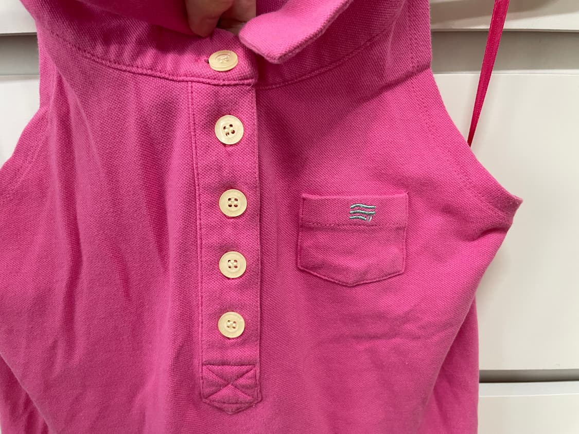 폴햄 핫핑크 홀터넥 백리스 폴로 원피스 상품이미지3