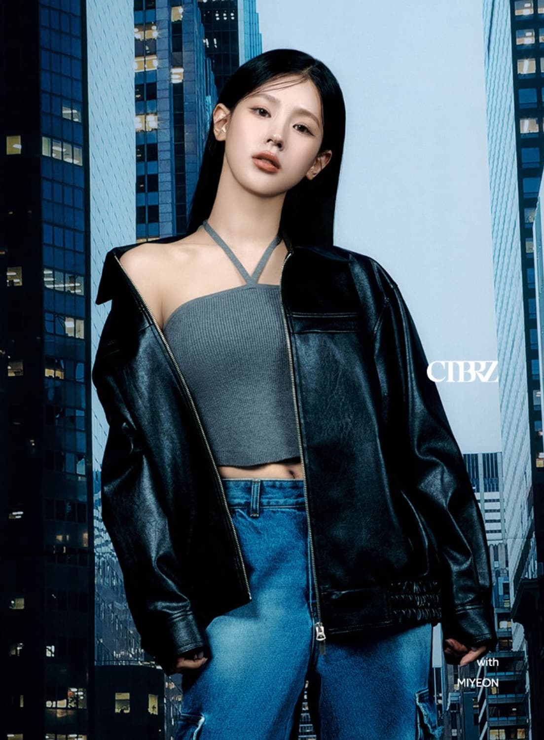 시티브리즈 미연착용 블랙 블루종 레더자켓 상품이미지8