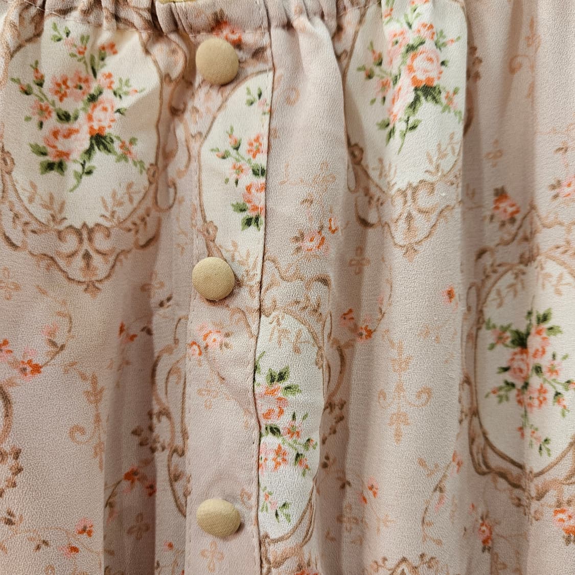 빈티지 플라워 핑크 원피스 프릴 장식 상품이미지4