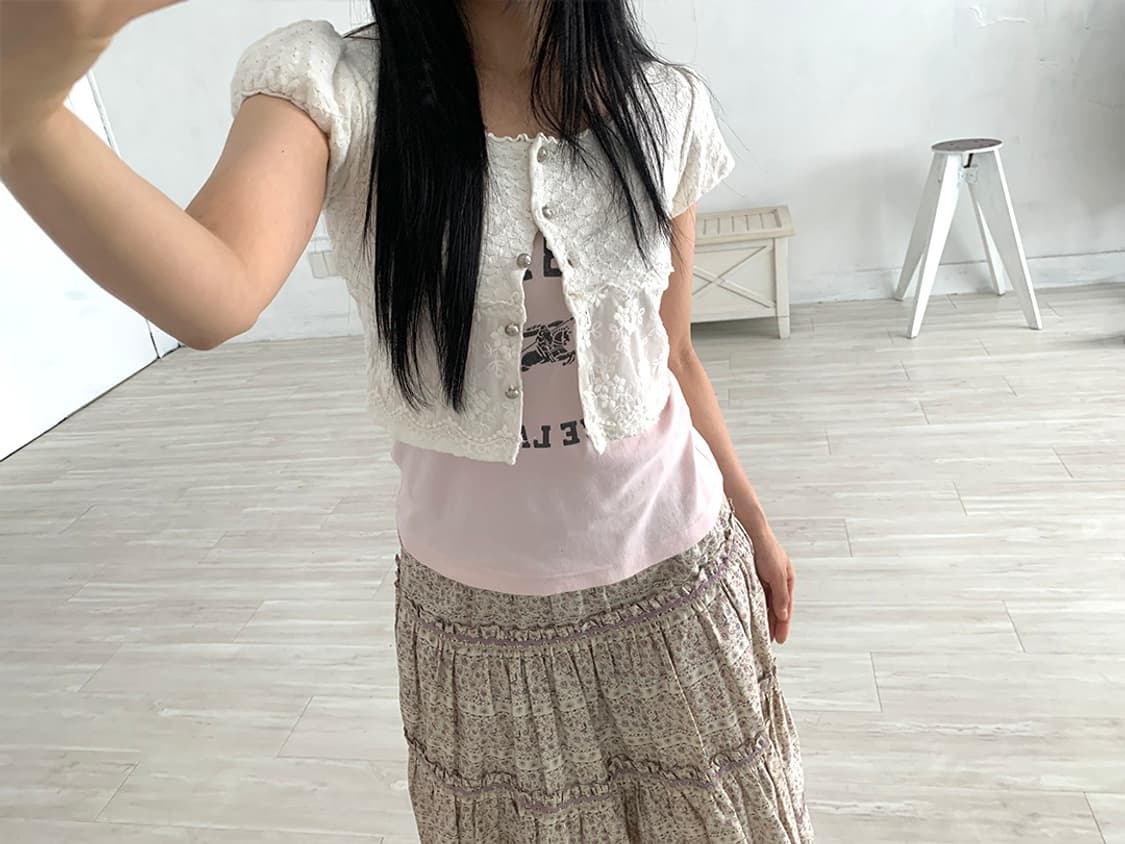 ROJITA Ivory Romantic Cropped Cardigan 상품이미지7