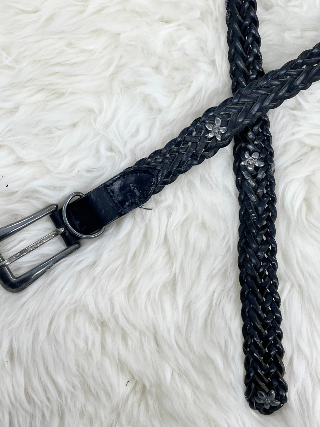 리얼레더 위빙 스터드 버클 벨트 상품이미지6