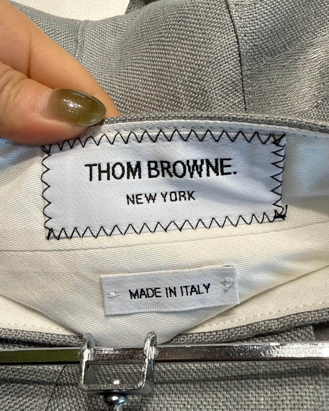 톰브라운 그레이 플리츠 린넨 미디스커트  상품이미지8