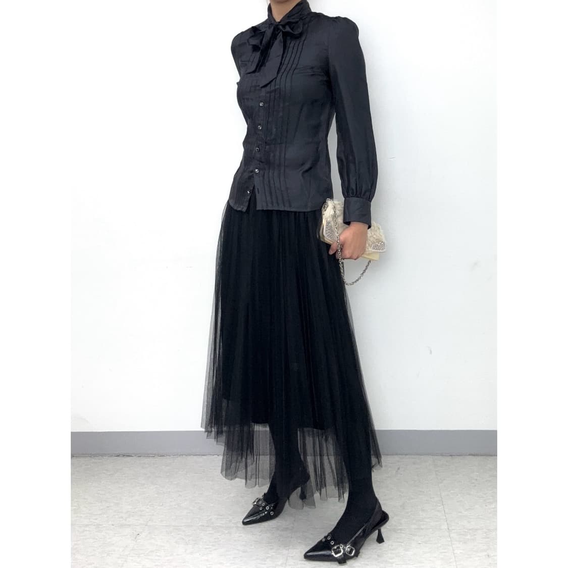 빈티지 블랙 고딕 블라우스 상품이미지3