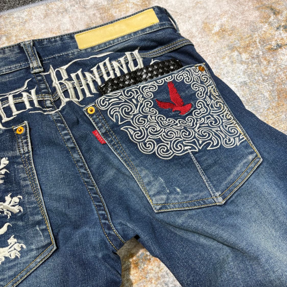 Green banana USA빈티지 자수 데님 팬츠 상품이미지5