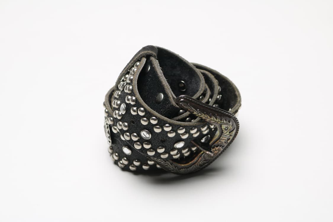 [28~34인치] 빈티지 웨스턴 스터드 소가죽 벨트 상품이미지1