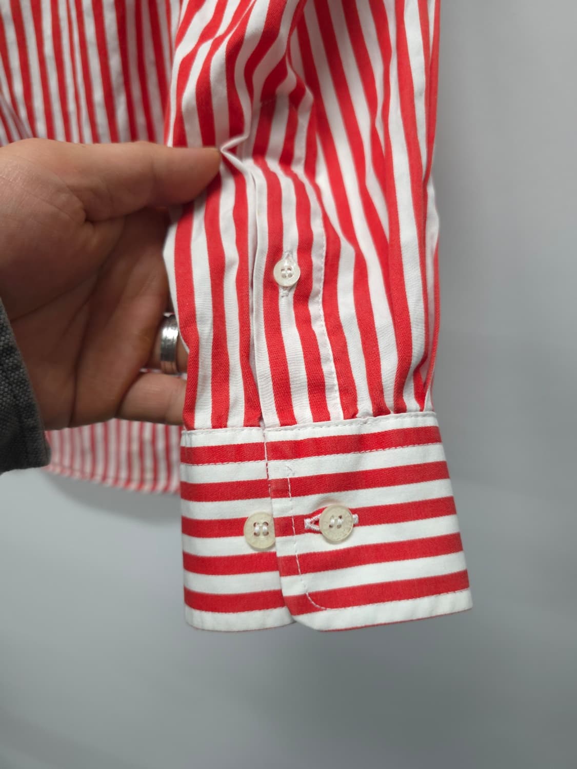 라코스테 남성 오렌지 스트라이프 버튼다운 셔츠(95~100) 상품이미지10