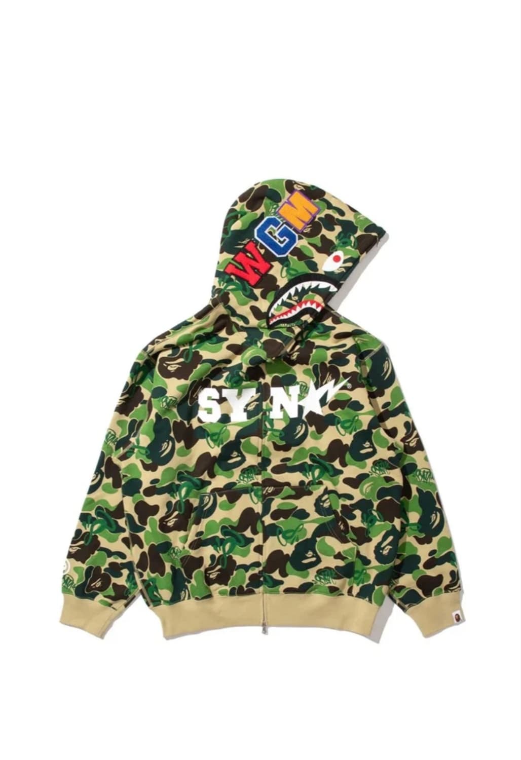 Syna × bape 카모 후드집업 그린 상품이미지4