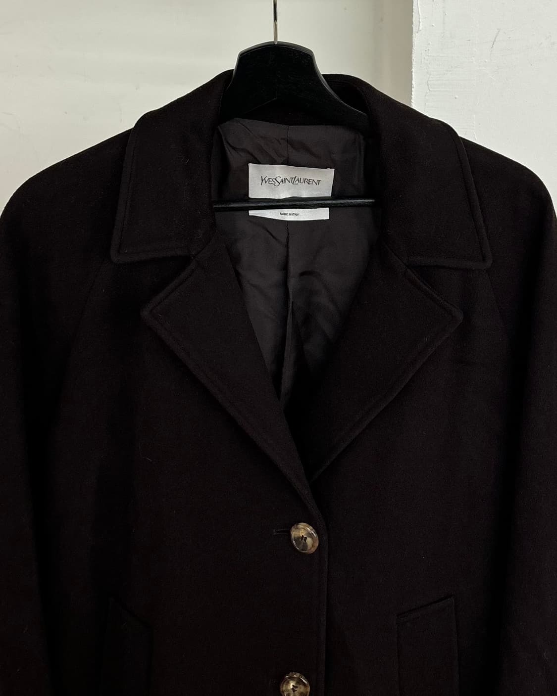 이브 생 로랑 브라운 싱글 브레스트 코트 상품이미지2