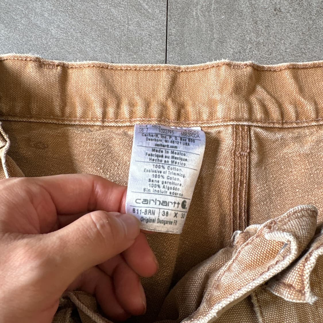 칼하트 오리지널 브라운 싱글니 카펜터 팬츠 상품이미지10