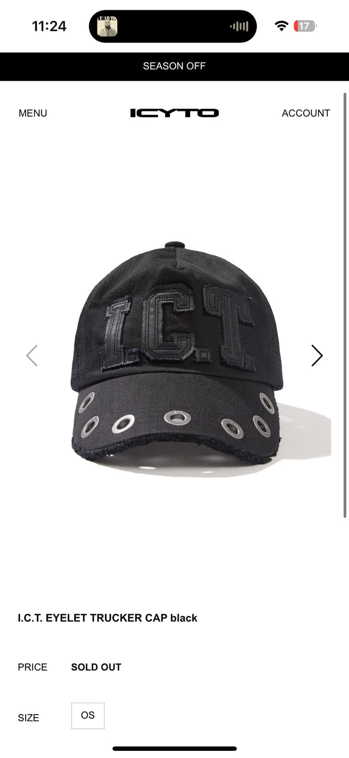 Icyto eyelet trucker cap black 상품이미지2