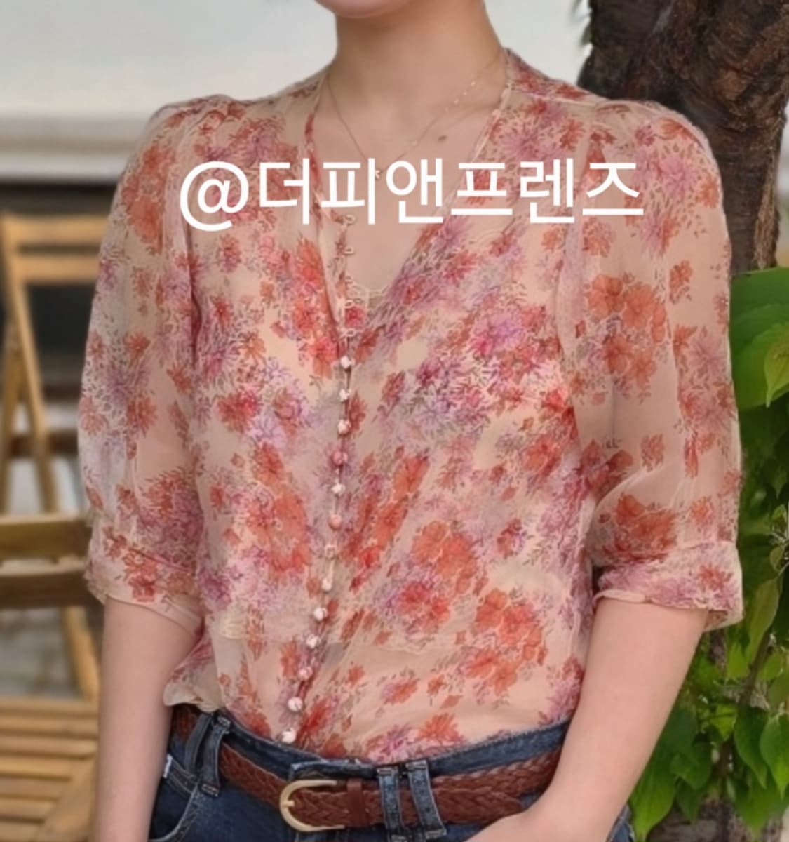더 쿠플스 플라워 시스루 블라우스 55 (구입가 50만) 상품이미지1