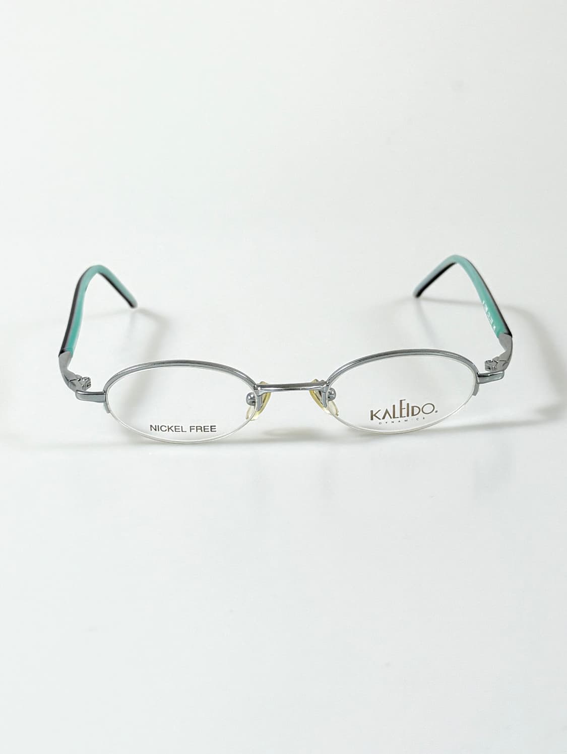90s KALEIDO 실버 오벌 메탈 반무테 빈티지  안경 상품이미지1