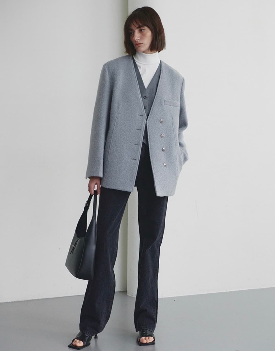 루에브르 collarless boucle jacket 상품이미지4