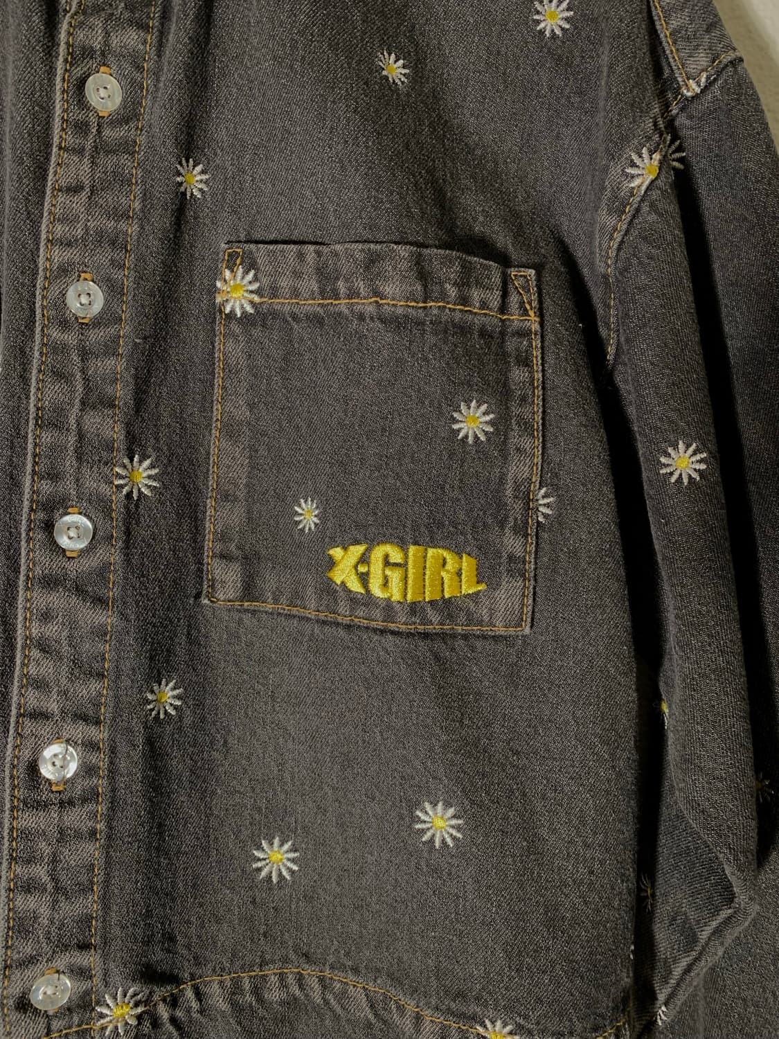 엑스걸 플라워 자수 데님 자켓 상품이미지3