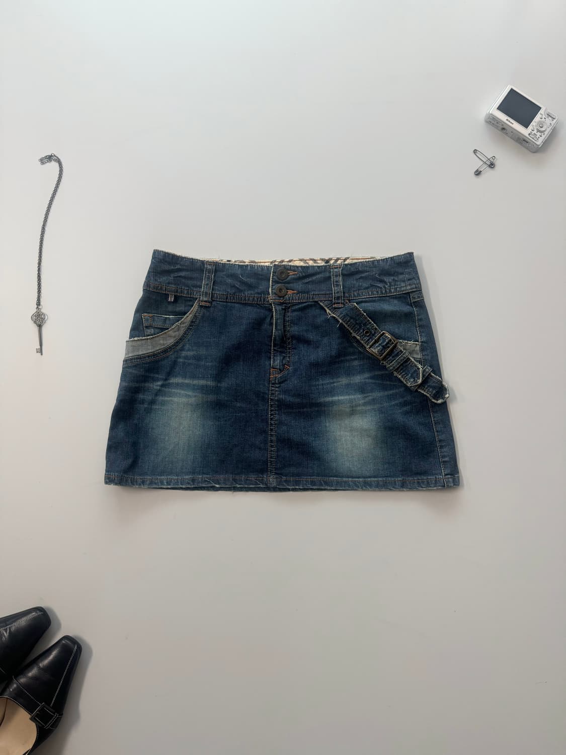 버버리 블루 라벨 벨티드 데님 스커트 상품이미지1