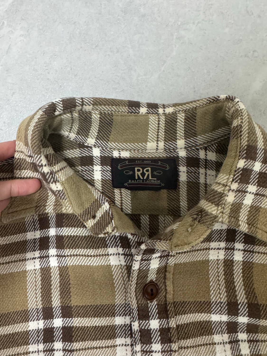 더블알엘 rrl 브라운 체크 플란넬 셔츠 105사이즈감 랄프로렌 상품이미지3