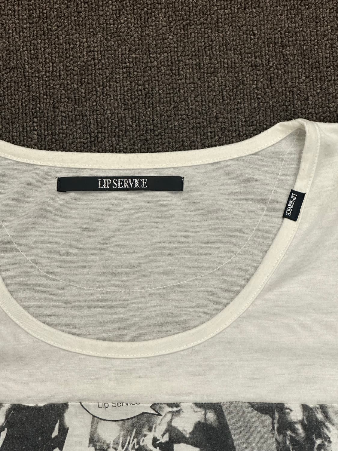 OS)Lip survice vintage 여성 프린팅 화이트 반팔 티셔츠 상품이미지4