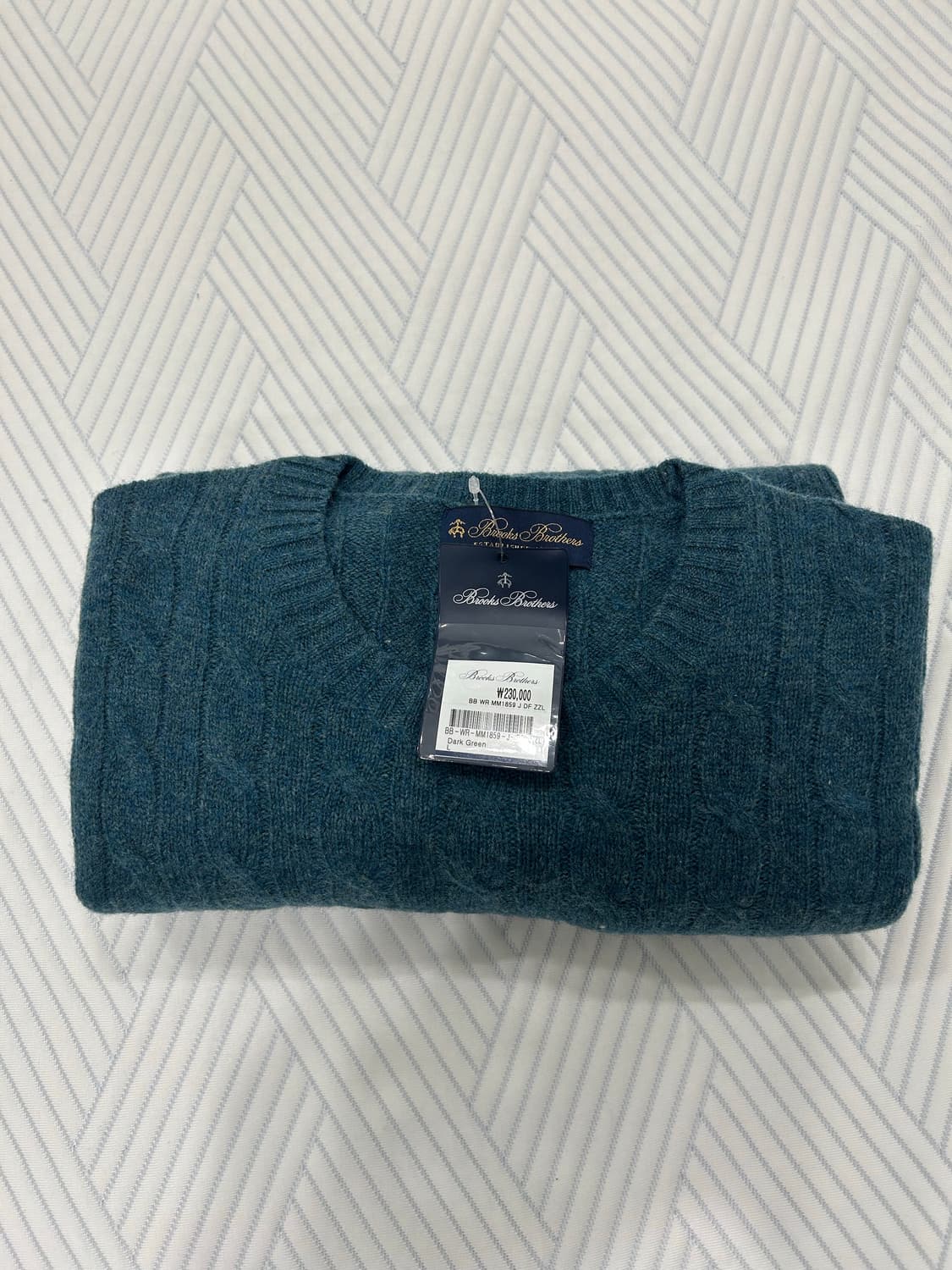 브룩스 브라더스 램스울 케이블 니트 L - 다크그린 상품이미지4