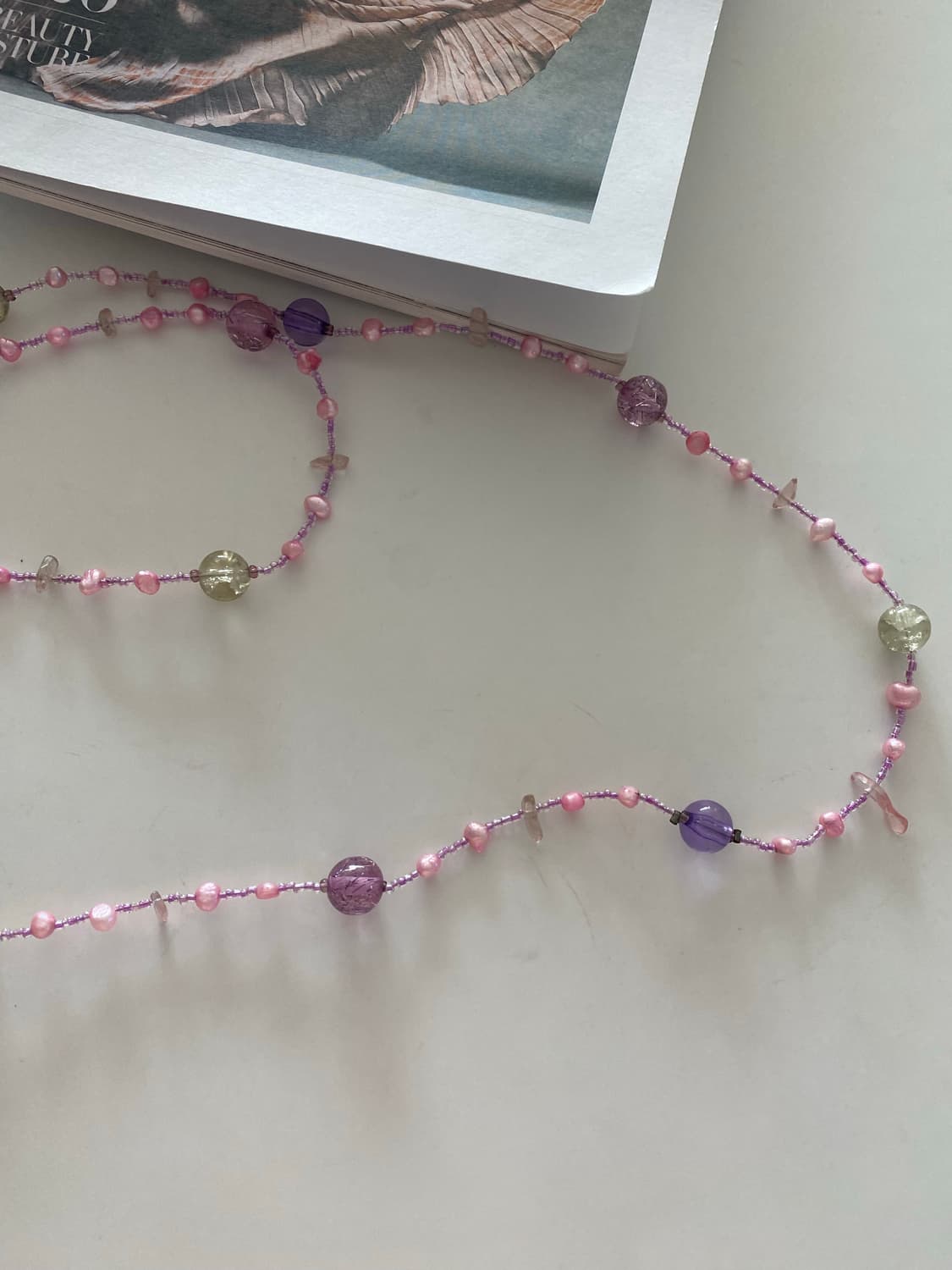 빈티지 멀티 비즈 롱 목걸이 상품이미지6