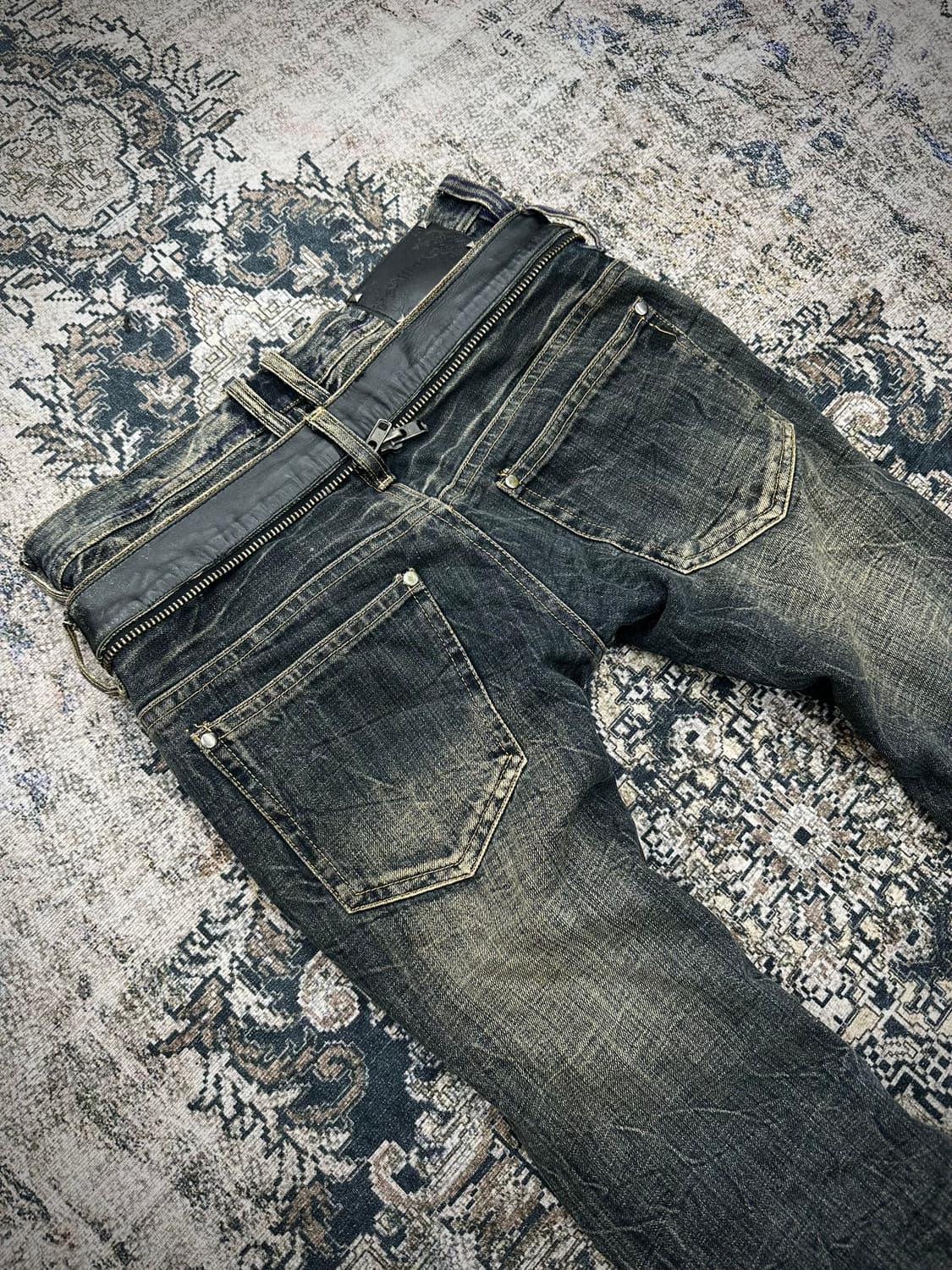 Midas double lace up flared jeans 상품이미지5