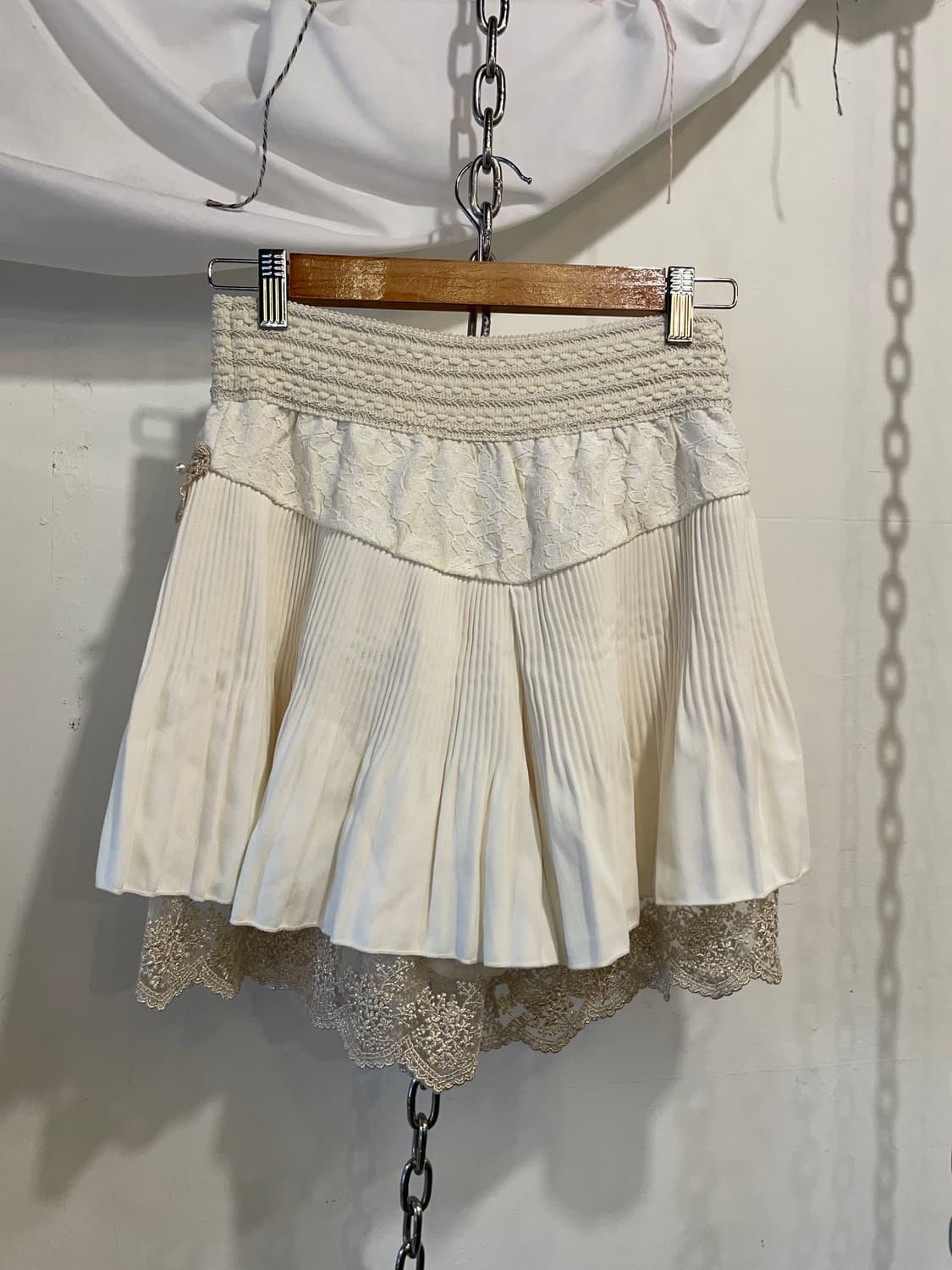 axes femme 엑시즈팜 베이지 뜨개 아이보리 플리츠 팬츠 로맨틱 상품이미지6