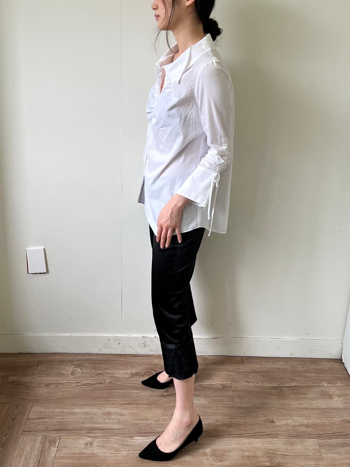 Mic Lifestyle 더블 카라 화이트 셔츠 상품이미지6