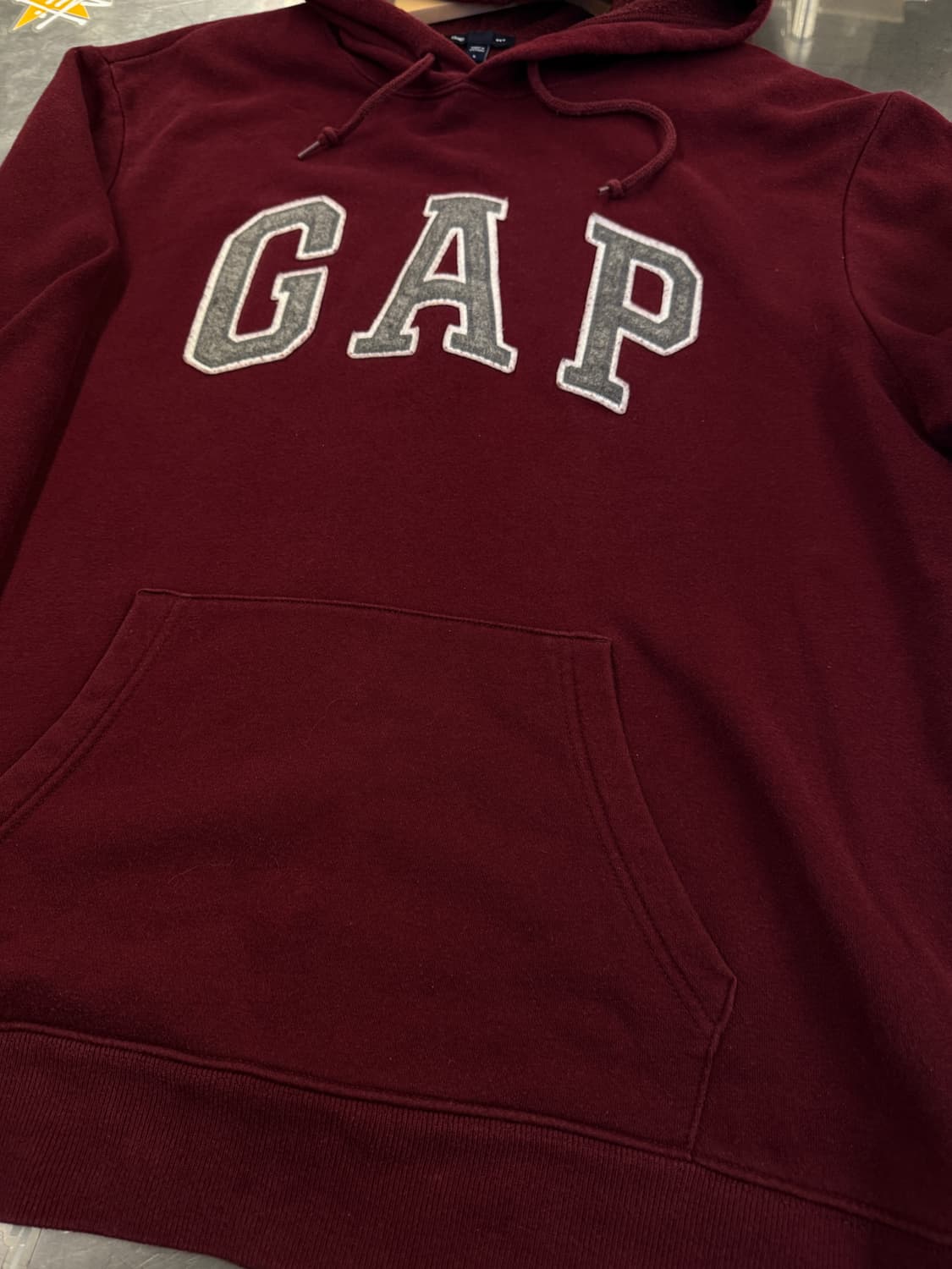 Gap 갭 로고 버건디 후드티 L 상품이미지6