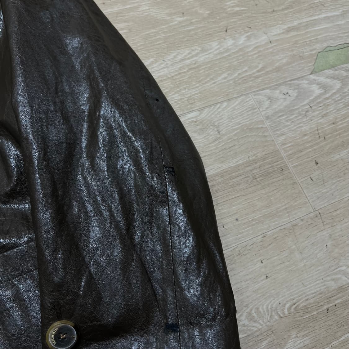 마뗑킴 빈티지 레더 라이더 가죽자켓 [브라운] XL/105 상품이미지5