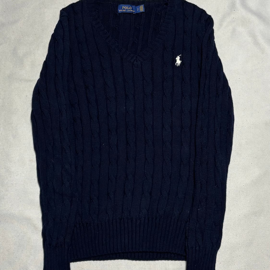 🫶🏻 폴로랄프로렌 여성용 네이비 브이넥 케이블 니트 🫶🏻   상품이미지1