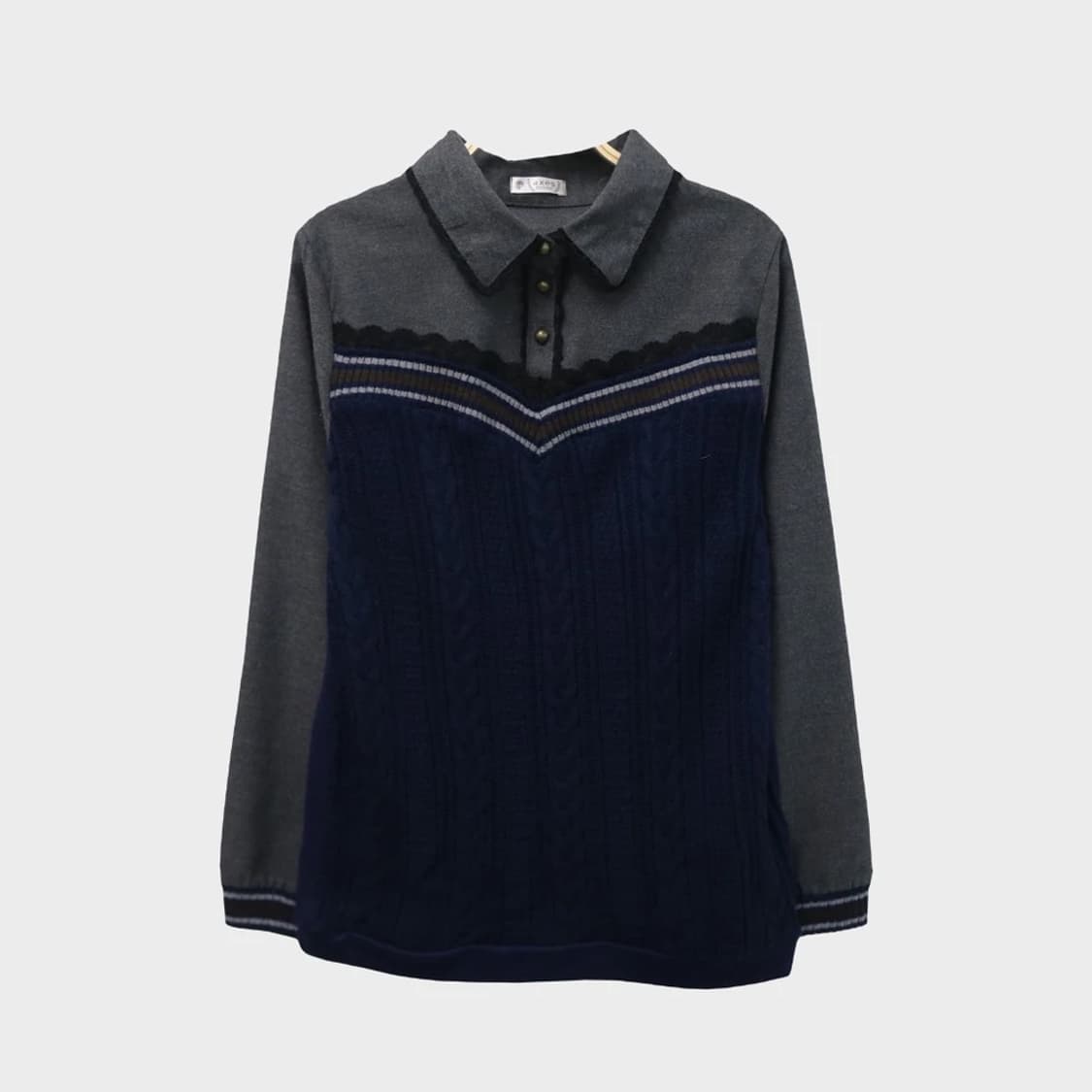 엑시즈팜  오네갸루 레이어드 니트 63698 상품이미지1