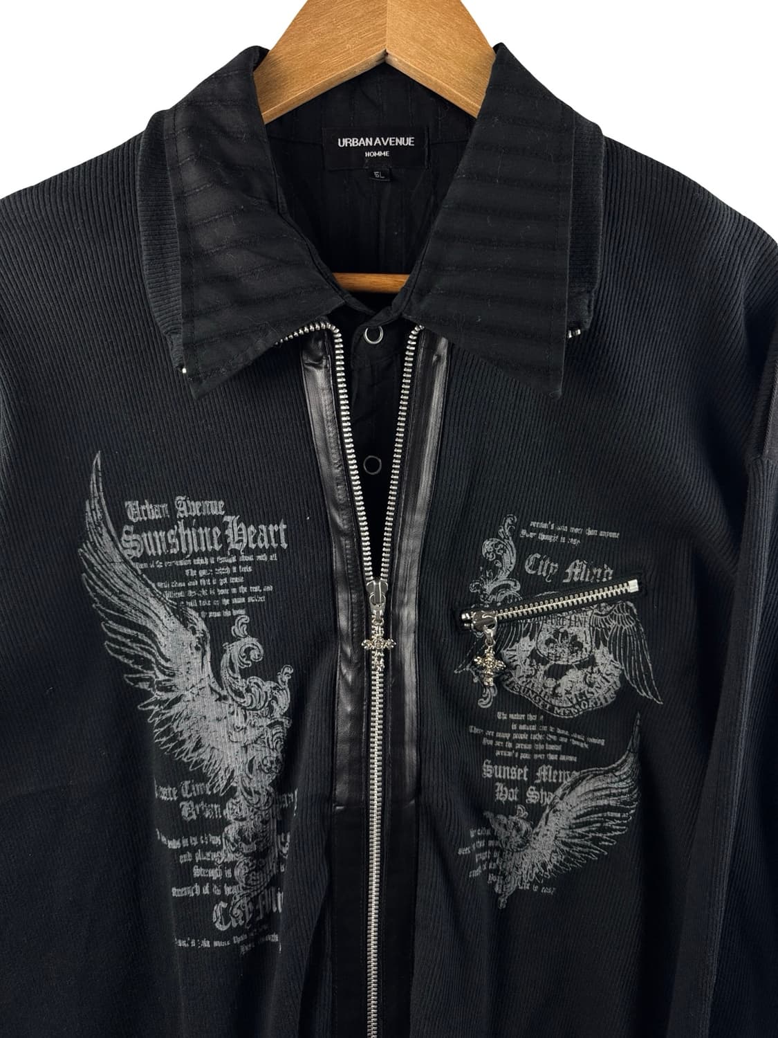 JPN 락펑크 셔츠레이어드 크로스 디테일 집업1833 상품이미지2