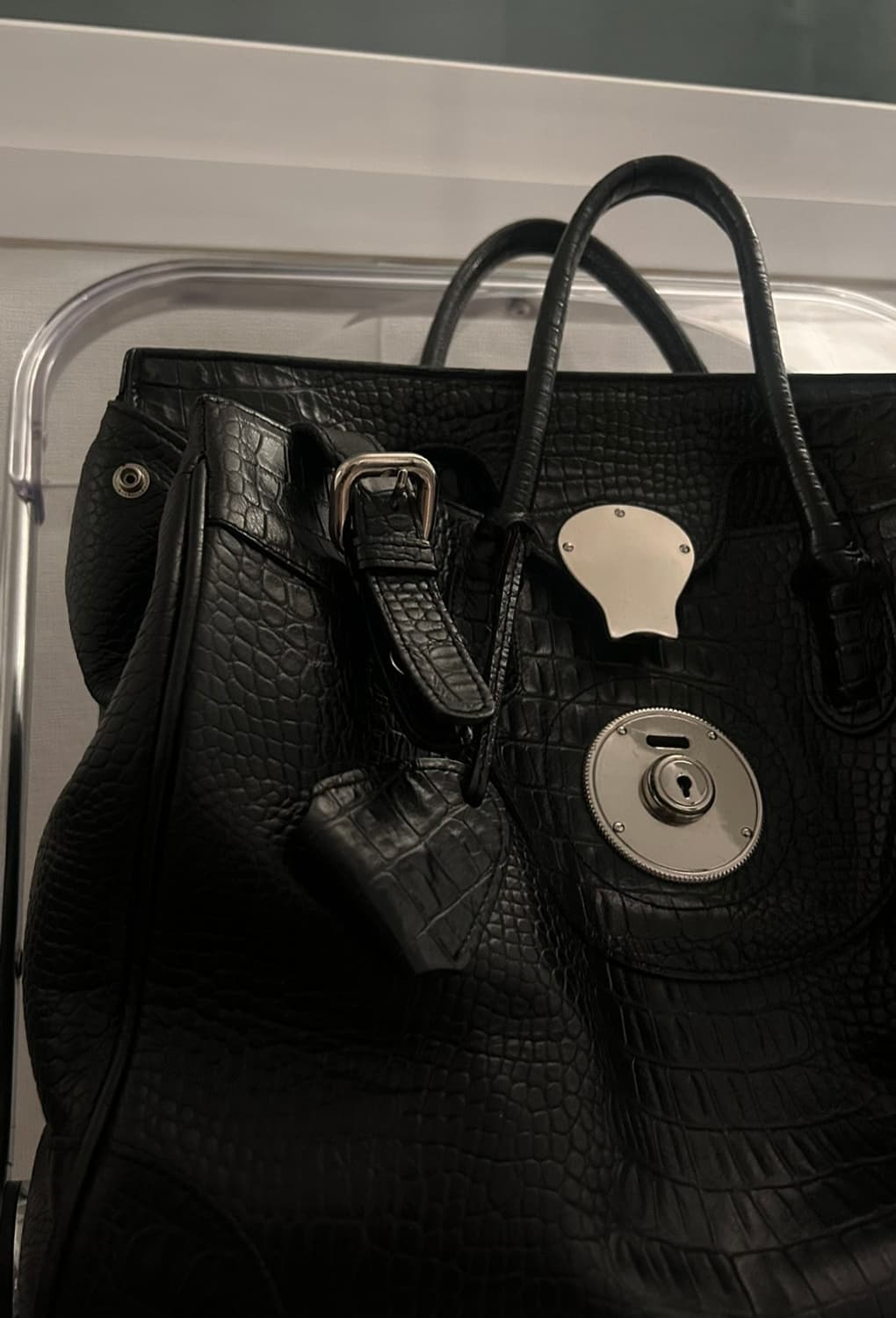 대대장 와투케y2k악어가죽 블랙 실버 토트백  상품이미지2