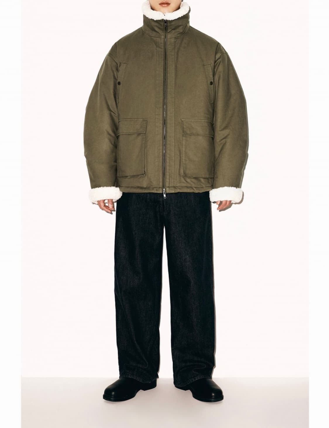 파르티멘토 3M 신슐레이트 보아 플리스 무톤 자켓 카키 M 상품이미지3