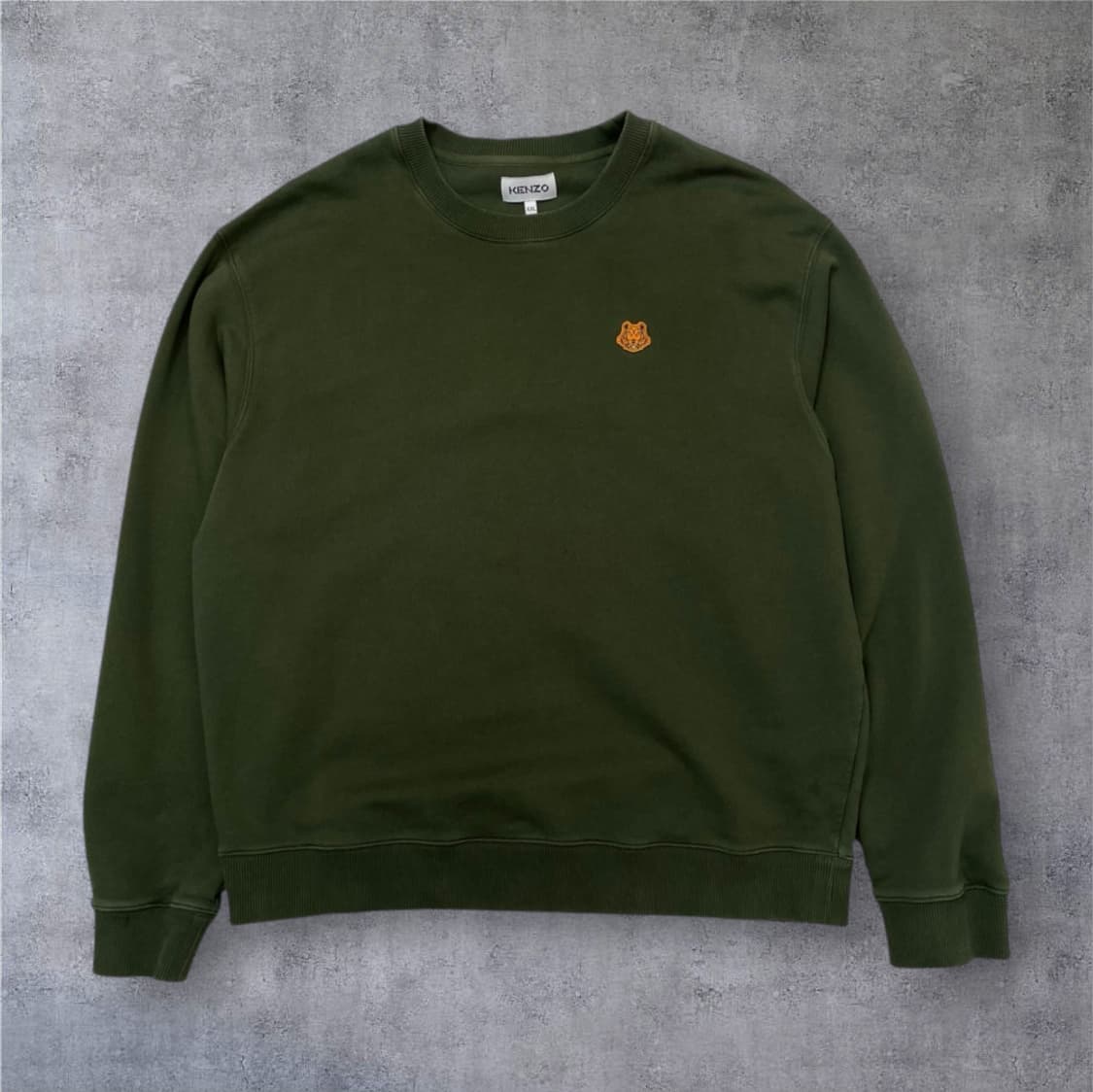 겐조 Kenzo 카키 타이거 크레스트 자수 맨투맨 2XL 상품이미지1