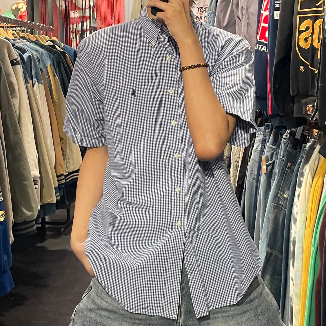 [IM] polo 폴로 체크 블루 반팔셔츠 상품이미지1