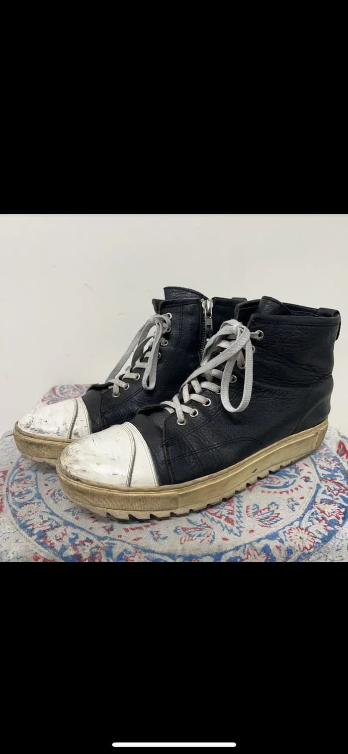 데이빗스톤 레더 하이탑 스니커즈 270 릭오웬스맛 상품이미지1