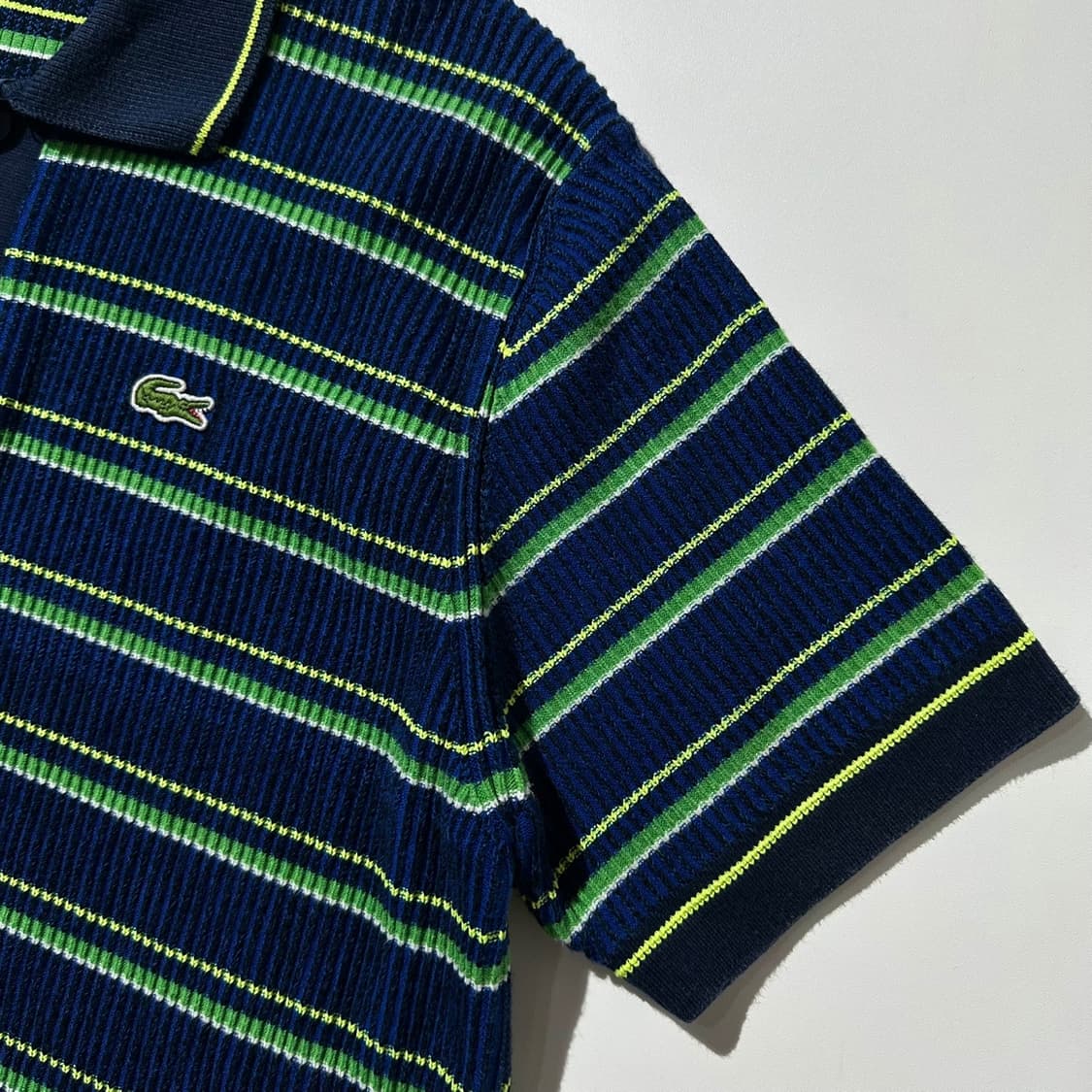 라코스테 멀티 스트라이프 스웨터 폴로 반팔 니트 네이비 상품이미지7